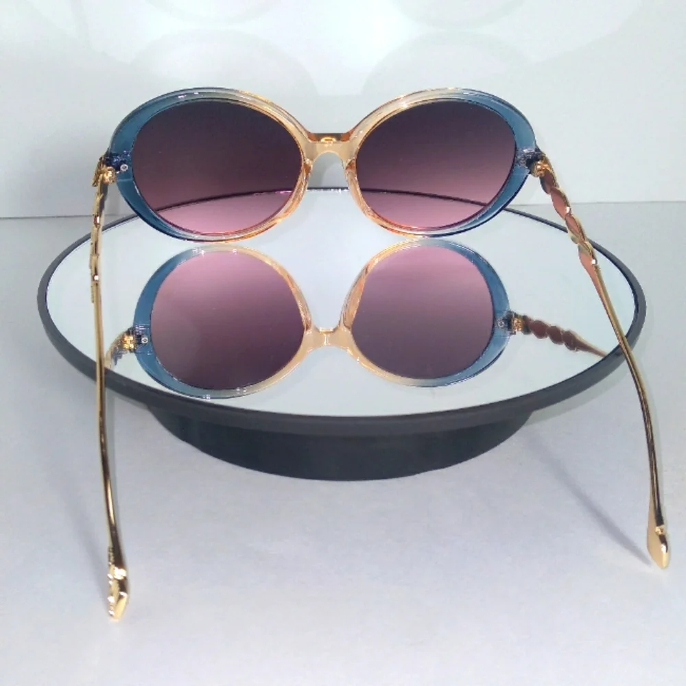 It's A New Day Blue Round Sunglasses - Picture 7 of 10